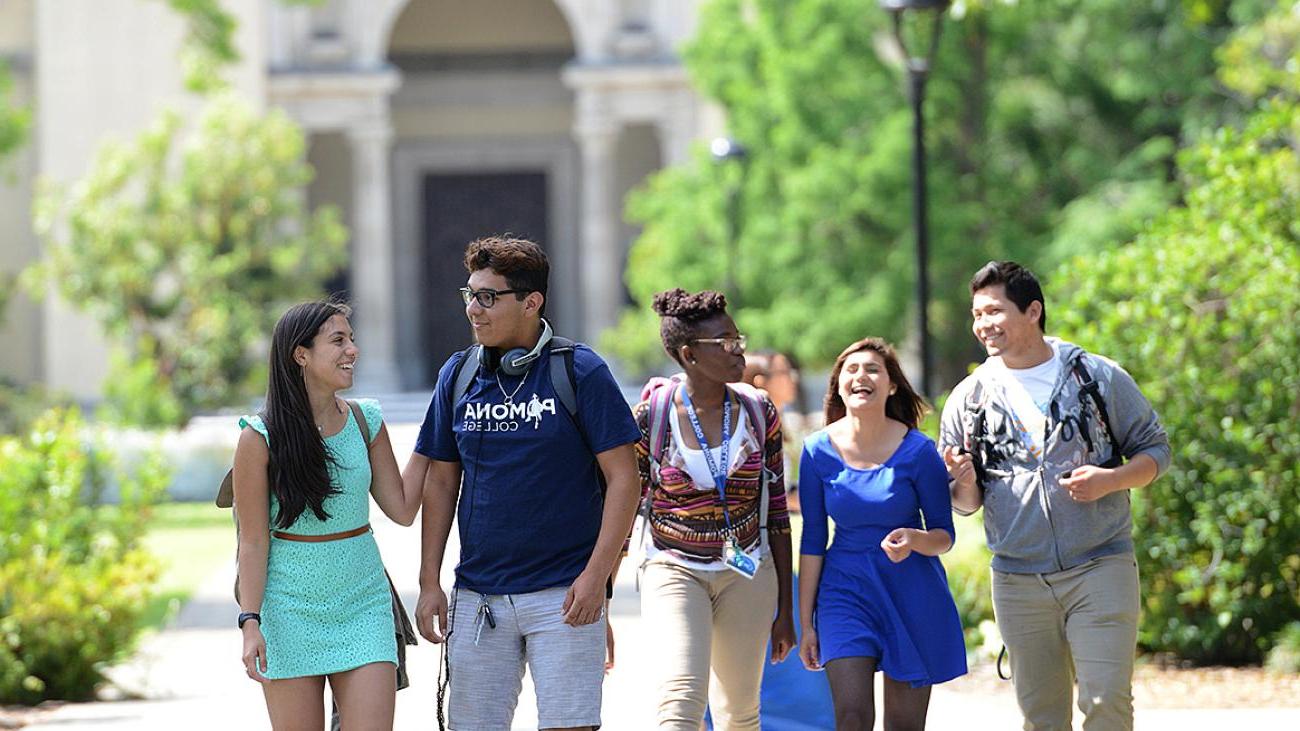 Students walking near Marston Quad